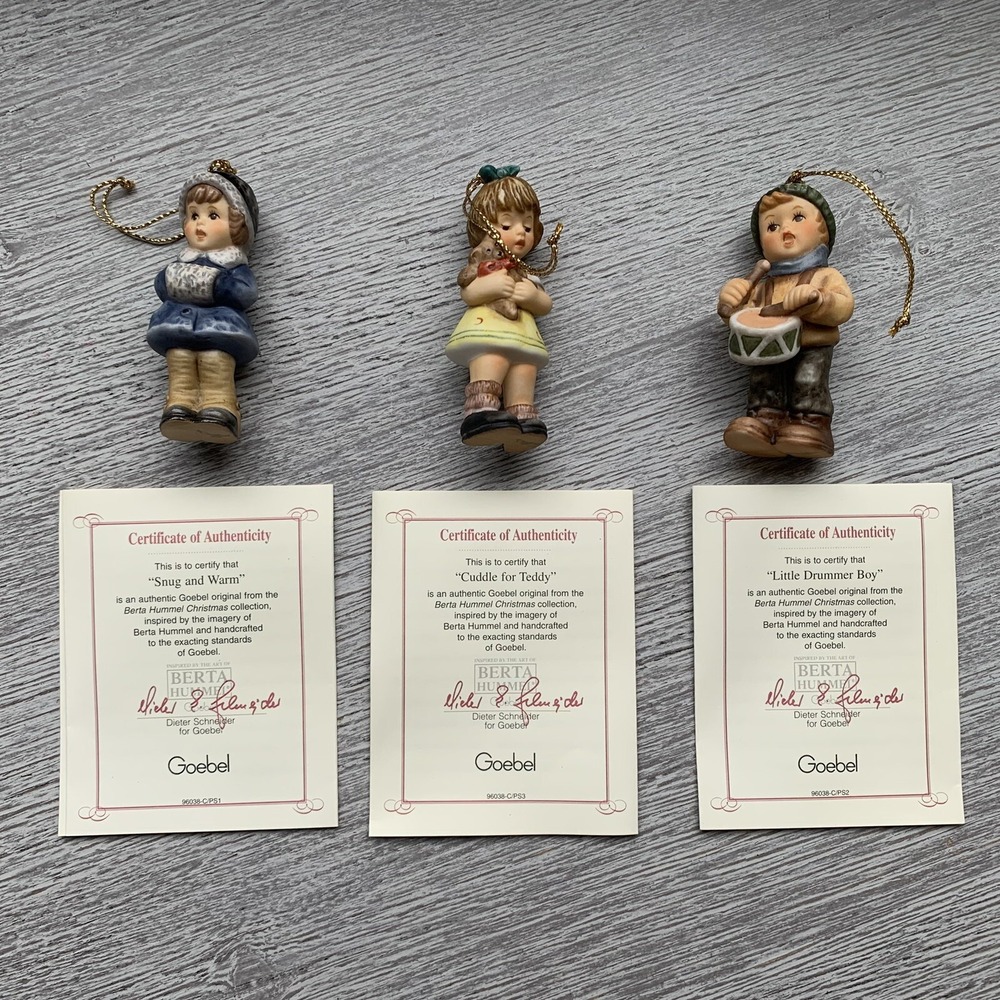 Studio Hummel 3-pc Set Goebel Berta Hummel Christmas Ornaments (Set 8) 96038 - Picture 4 of 16